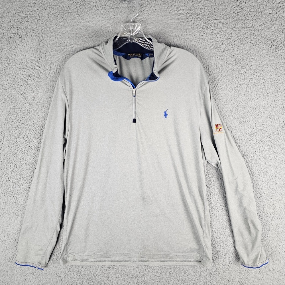 Polo Ralph Lauren 1/4 Zip Pullover Mens L Gray Golf Performance New Albany‎ Club